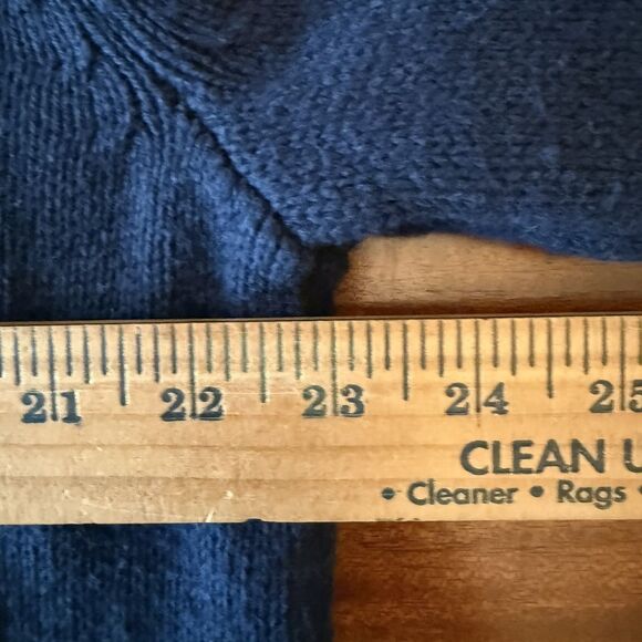 Old Navy Sweater Mens XL Blue Ribbed Knit Button Mock Neck Pullover Fisherman - Picture 7 of 8